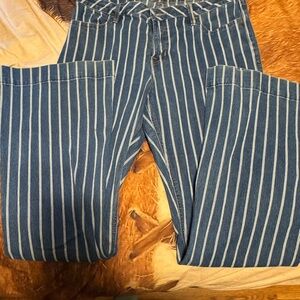 Rock and Roll Denim pin strip trousers